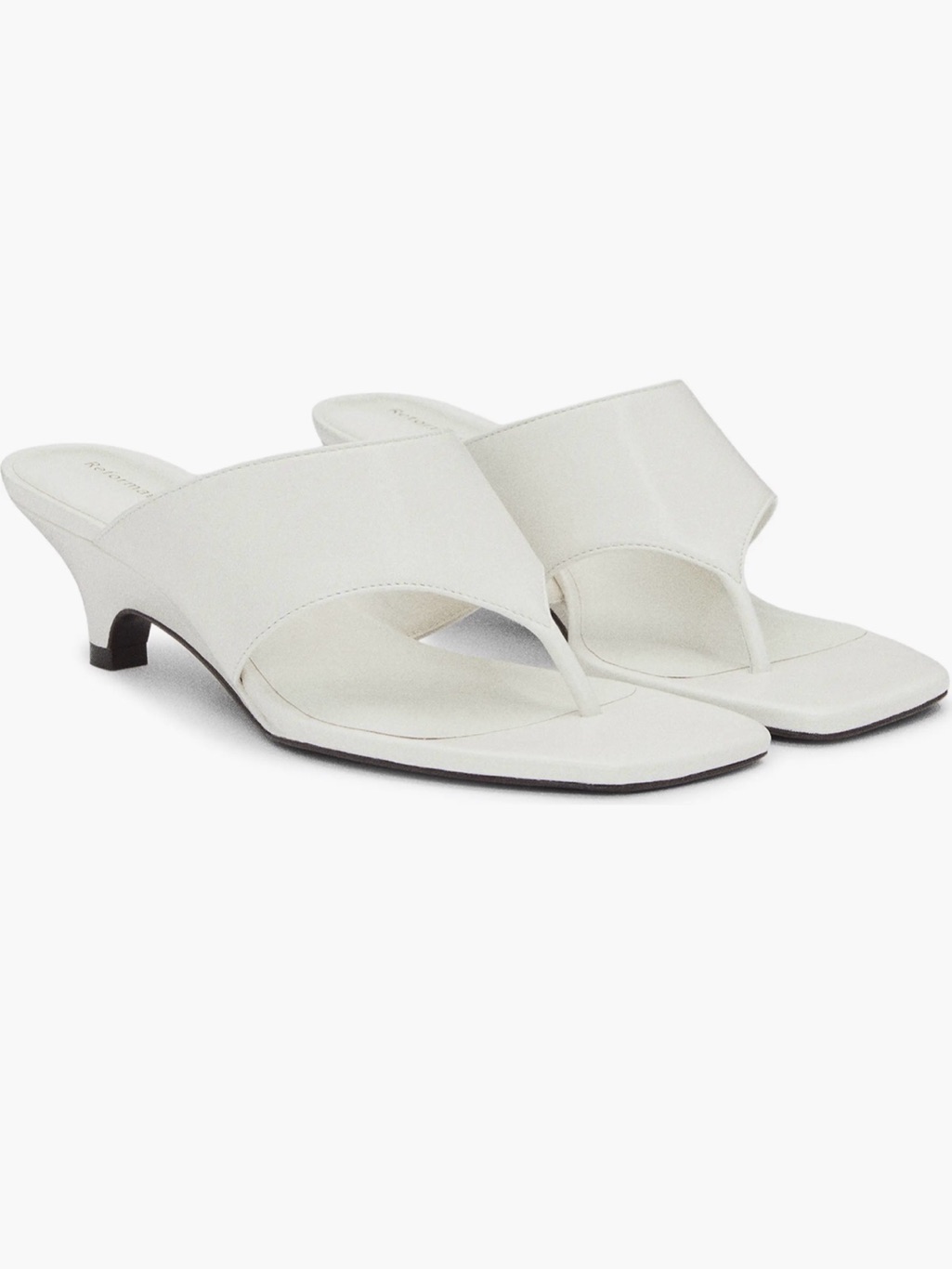 Reformation Sherlyn Wedge Women’s White Kitten Heel Thong Sandals